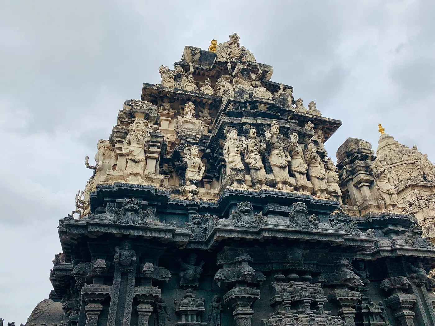 The carved Vijayanagara gopuram of the Chintala Venkataramana temple at Tadipatri, Anantapur district